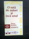 Apostrof nr. 9/1998 O sută de autori și &icirc;ncă unul. Dosar Eugen Ionescu