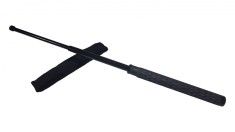Baston telescopic din otel, negru, 60 cm, 3 sectiuni, husa cadou