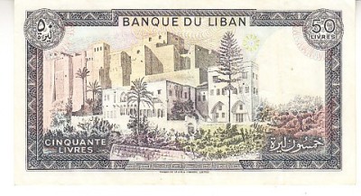 B11 2 - Bancnota foarte veche - Liban - 50 livre - 1988 foto