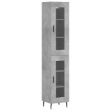 Cumpara ieftin Dulap inalt, gri beton, 34,5x34x180 cm, lemn prelucrat