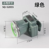 LED Headlamp Outdoor Fishing Head-mounted Searchlight USB Rechargeable Mountaineering Camping Waterproof Mining Lamp - Color: 52 Heads Green, Flippy