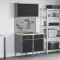Set dulap unelte &amp; panou c&acirc;rlige, 5 piese, negru, MDF &amp; metal