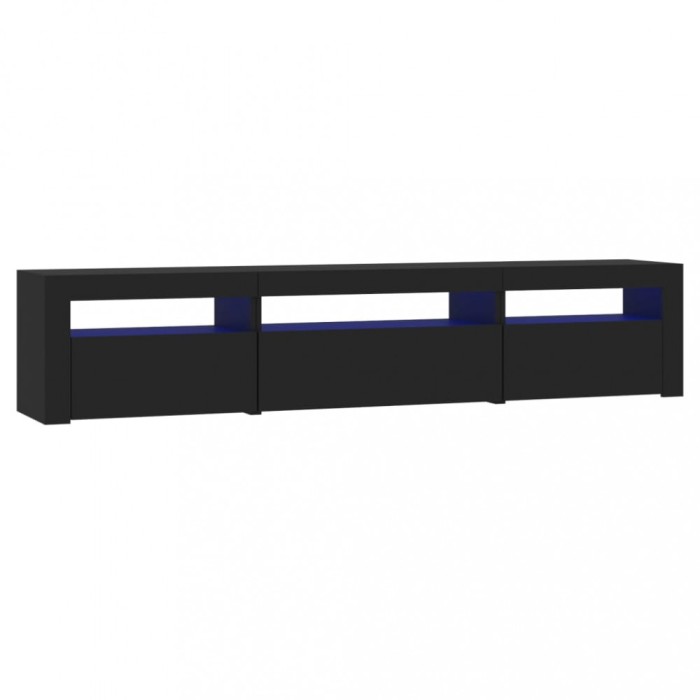 Comoda TV cu lumini LED, negru, 195x35x40 cm