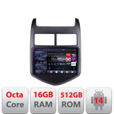 Navigatie Chevrolet Aveo 2010-2013 Edotec Kit-AVEO10 8 core QLED 2K 16+512 360 Android Waze USB Navigatie Internet Youtube Radio CarStore Technology foto