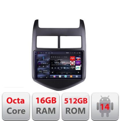 Navigatie Chevrolet Aveo 2010-2013 Edotec Kit-AVEO10 8 core QLED 2K 16+512 360 Android Waze USB Navigatie Internet Youtube Radio CarStore Technology