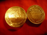 2 Jetoane- Medalii Israel -Felicitari din Israel si Pt.Pace 1976 si 1980 , d=3cm, Asia
