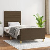 VidaXL Cadru de pat fără saltea, maro &icirc;nchis, 100x200 cm, textil