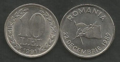 ROMANIA 10 LEI 1991 [1] XF+ , livrare in cartonas foto