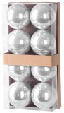Set 8 globuri argintii pentru brad de Craciun MagicHome, 7 cm