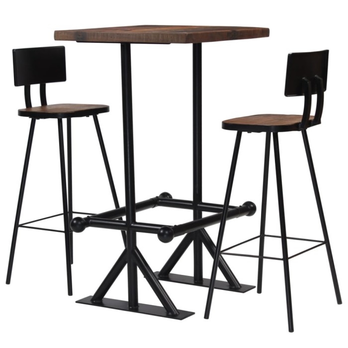 Set mobilier de bar, 3 piese, lemn masiv reciclat GartenMobel Dekor