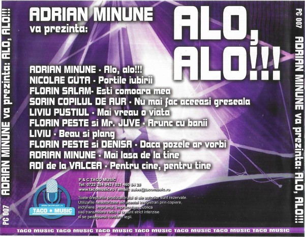 CD Adrian Minune - Alo, Alo!!! (Original, 2005, Taco Music) Manale |  Okazii.ro