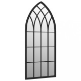 Cumpara ieftin Oglinda de gradina, negru, 70x30 cm, fier, uz exterior
