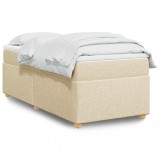 Cumpara ieftin Pat box spring cu saltea, crem, 100x200 cm, textil