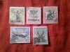 Serie mica North Borneo Britanic 1901 supratipar British Protectorat , Motive locale , 5 valori stampilate, Stampilat