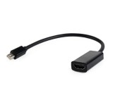 CABLU video GEMBIRD, adaptor Mini-DisplayPort (T) la HDMI (M), 10cm, rezolutie maxima Full HD (1920 x 1080) la 60Hz, negru, &quot;A-mDPM-HDMIF-02&quot; (timbru