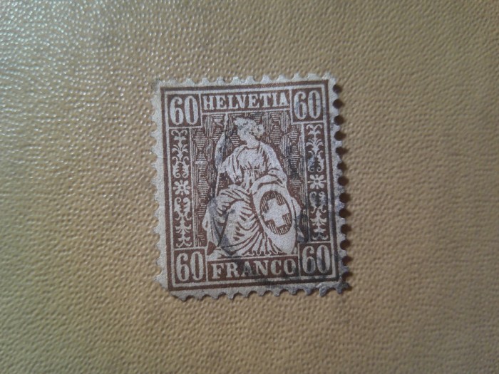 Timbru Elvetia 60c 1862 stampilat