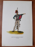 Gravura color, Ofiter din Regimentul III de Husari, 1907