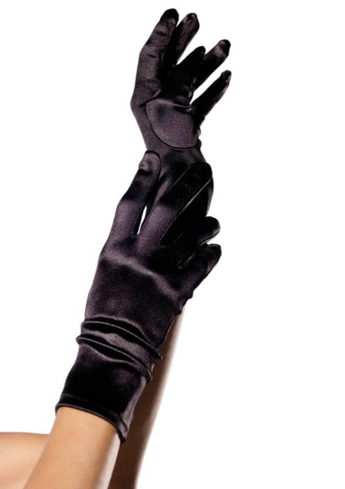 Manusi Satin Gloves - negru S/L