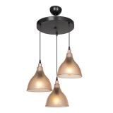 Cumpara ieftin Lustra Orazio 3 lumini ambra negru 40x40x80 cm