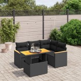 Cumpara ieftin Gossi set mobilier de gradina cu perne, 5 piese, negru, poliratan