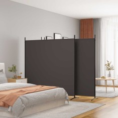 vidaXL Paravan de cameră cu 4 panouri, maro, 698x180 cm, textil 350283