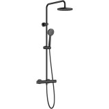 Coloana de dus Roca Victoria-B, termostat, baterie monocomanda, brat dus 57.7cm, dus fix 20cm, suport dus, para dus cu 1 functie, suport para dus, fur