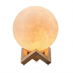 Lampa LED forma de luna plina 8cm Diametru 2 culori alb si rece Reglabila foto
