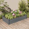 Strat gradina inaltat Gossi 120x60x25 cm, lemn brad gri, captuseala inclusa. Jardiniera legume, flori. Baza deschisa, drenaj optim.