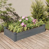 Strat gradina inaltat vidaXL, lemn brad gri, 120x60x25 cm, cu captuseala, jardiniera legume, flori