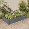 Gossi strat gradina inaltat cu captuseala gri 120x60x25 cm lemn brad