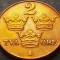 Moneda istorica 2 ORE - SUEDIA, anul 1950 *cod 3503 - bronz