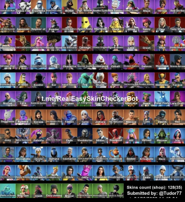 Cont fornite 100+skin,ikonik discord andrei_siu130