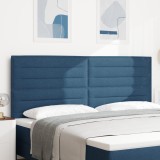 vidaXL Cap de Pat LED Design Linii Albastru 200 cm Țesătură