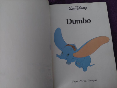 carte vintage povesti copii 1989,DUMBO,DISNEY,Unipart-Verlag-Stuttgart-L.Germana foto
