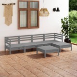 VidaXL Set mobilier de grădină, 6 piese,gri, lemn masiv de pin 3082684