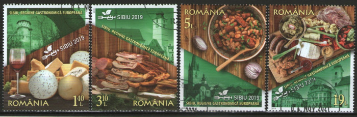 Romania 2019 - Sibiu regiune gastronomica, serie stampilata