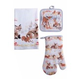 Set textile bucatarie Craciun BN 38 x 64 H, 17 x 30 H, 18 x 18 H