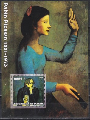 Ciad 2002 - Artiștii și picturile lor - Picasso, Colita, MNH foto