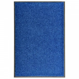 vidaXL Covoraș de ușă lavabil, albastru, 60 x 90 cm