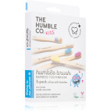 Cumpara ieftin The Humble Co. Brush Kids Periuta de dinti de bambus ultra moale pentru copii 5 buc