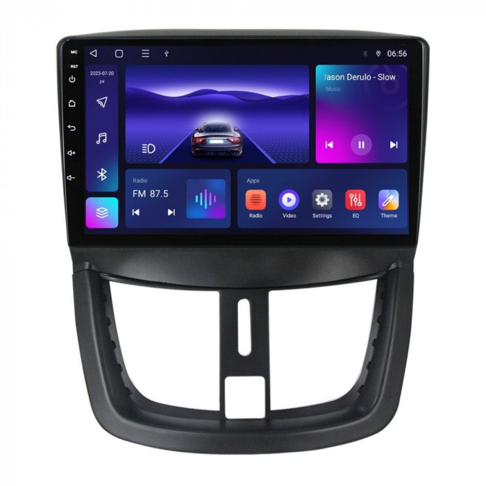 Navigatie dedicata cu Android Peugeot 207 2006 - 2015, 3GB RAM, Radio GPS Dual