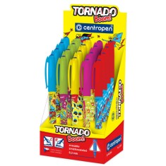 Rollerball 0.5 mm Centropen Tornado Boom corp color, scriere albastra