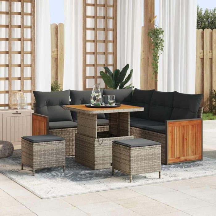 vidaXL Set de canapele pentru grădină 8 pcs Gri 80 x 80 x 71 cm 3363303