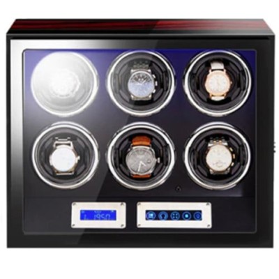 Cutie intors ceasuri automatice cu amprenta iUni, Luxury Watch Winder 6 Mahon-Black foto