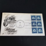 Memorialul Thomas Jefferson, Serie Rară Oakland CA, Vintage Plic SUA FDC 1974.
