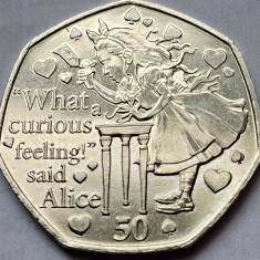 50 pence 2021 Isle of Man/ Insula Man, Alice din Alice's Adventure In Wonderland