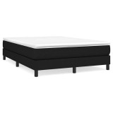 Cumpara ieftin Pat box spring cu saltea, negru, 140x200 cm, textil