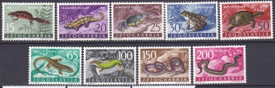 DB1 Fauna Reptile 1962 Yugoslavia Jugoslavia 9 v. MNH foto