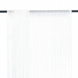 Draperii cu franjuri, 2 buc., 140 x 250 cm, alb