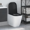 Capac WC cu eliberare rapidă, &icirc;nchidere lentă, negru, duroplast